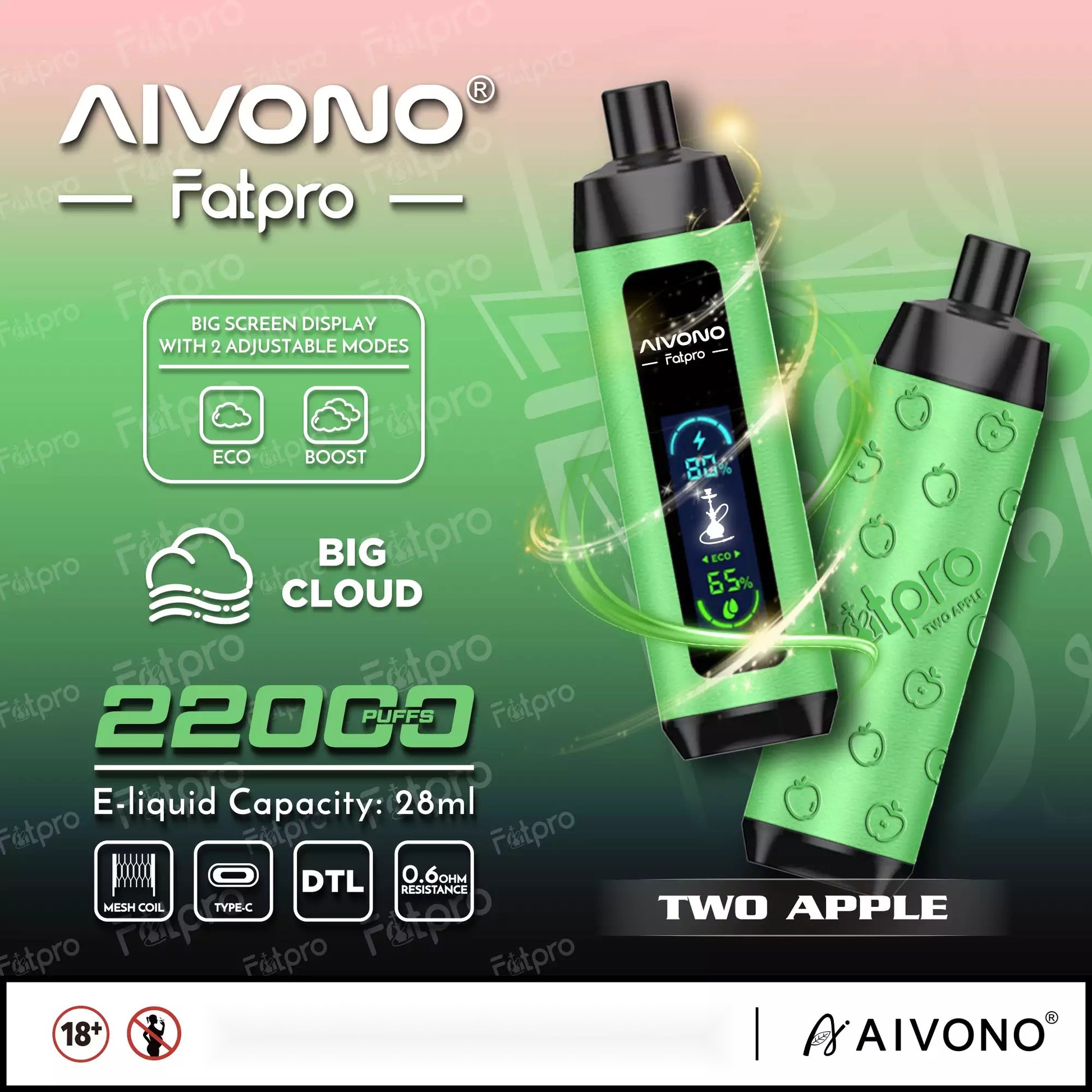 AIVONO vape Fatpro 22000 Puffs 22k Disposable Vape  9_AIVONO-Fatpro-22000