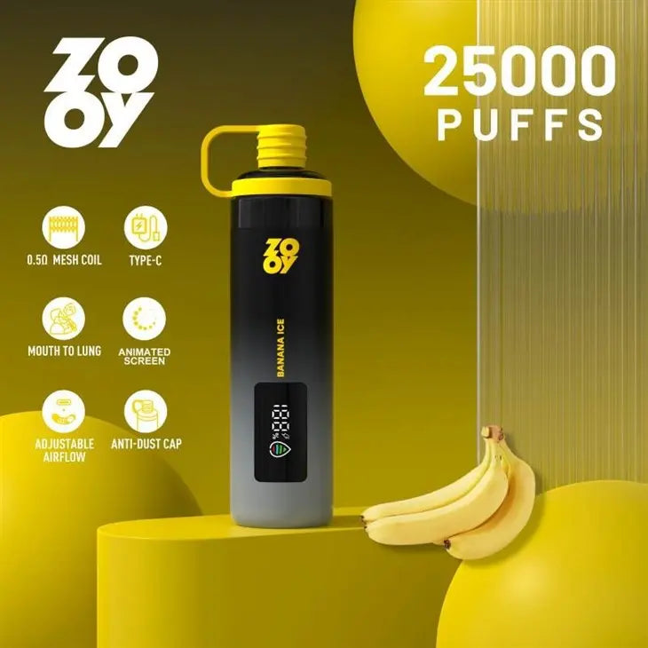 ZOOY VAPE SHISHA 25000 Puffs zooy vape eu warehouse25k Disposable Vape BANANA-ICE