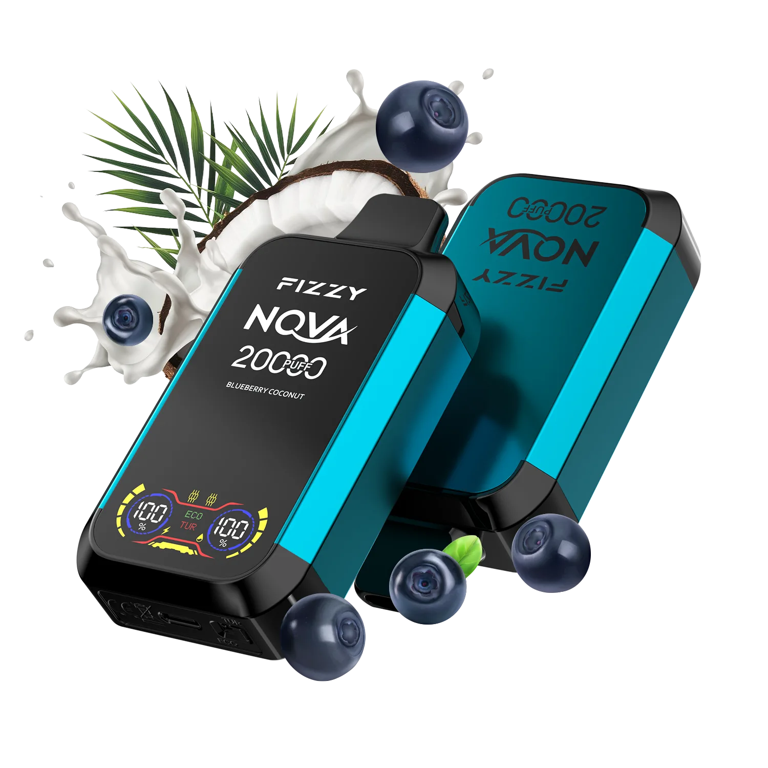 Fizzy Nova 20000 Puffs Disposable Vape 12 flavors  BLUEBERRY-COCONUT_png