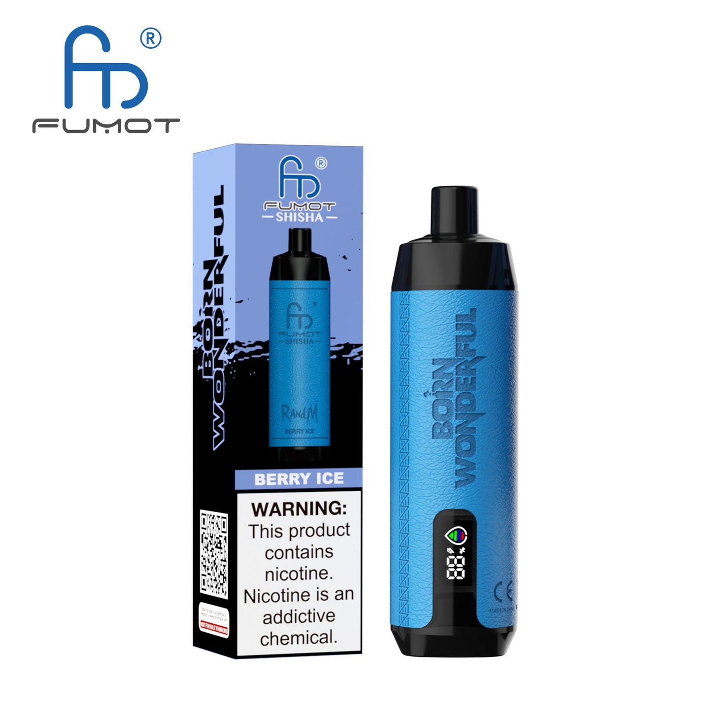 FUMOT RANDM SHISHA 10000 VAPE DEVICE WITH BATTERY AND EJUICE DISPLAY