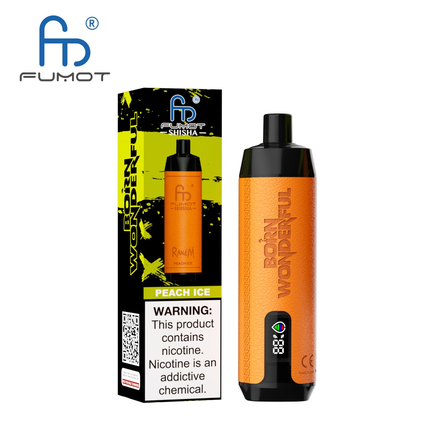 FUMOT RANDM SHISHA 10000 APPAREIL VAPE AVEC BATTERIE ET ​​AFFICHAGE EJUICE (35 GOÛTS, LIVRAISON GRATUITE)