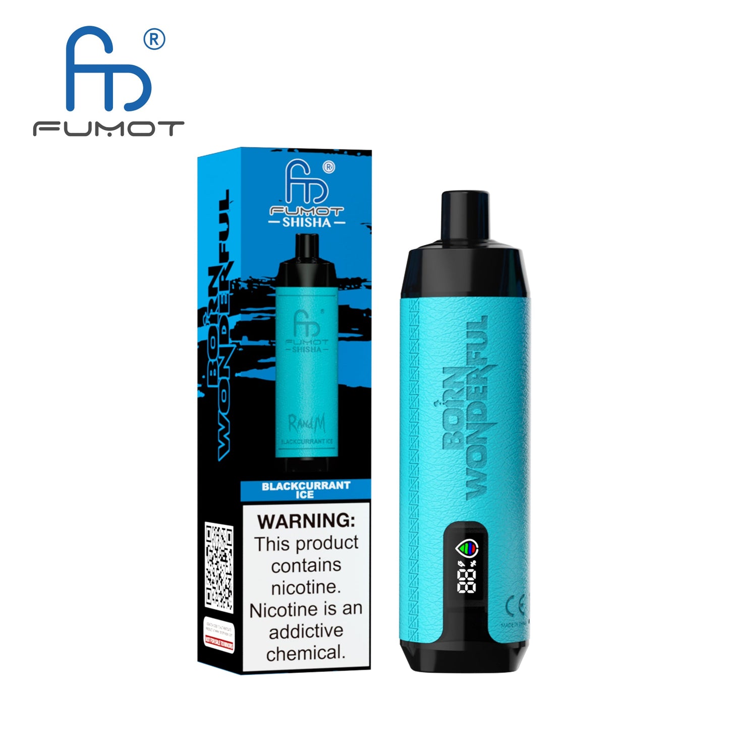 FUMOT RANDM SHISHA 10000 VAPE DEVICE WITH BATTERY AND EJUICE DISPLAY