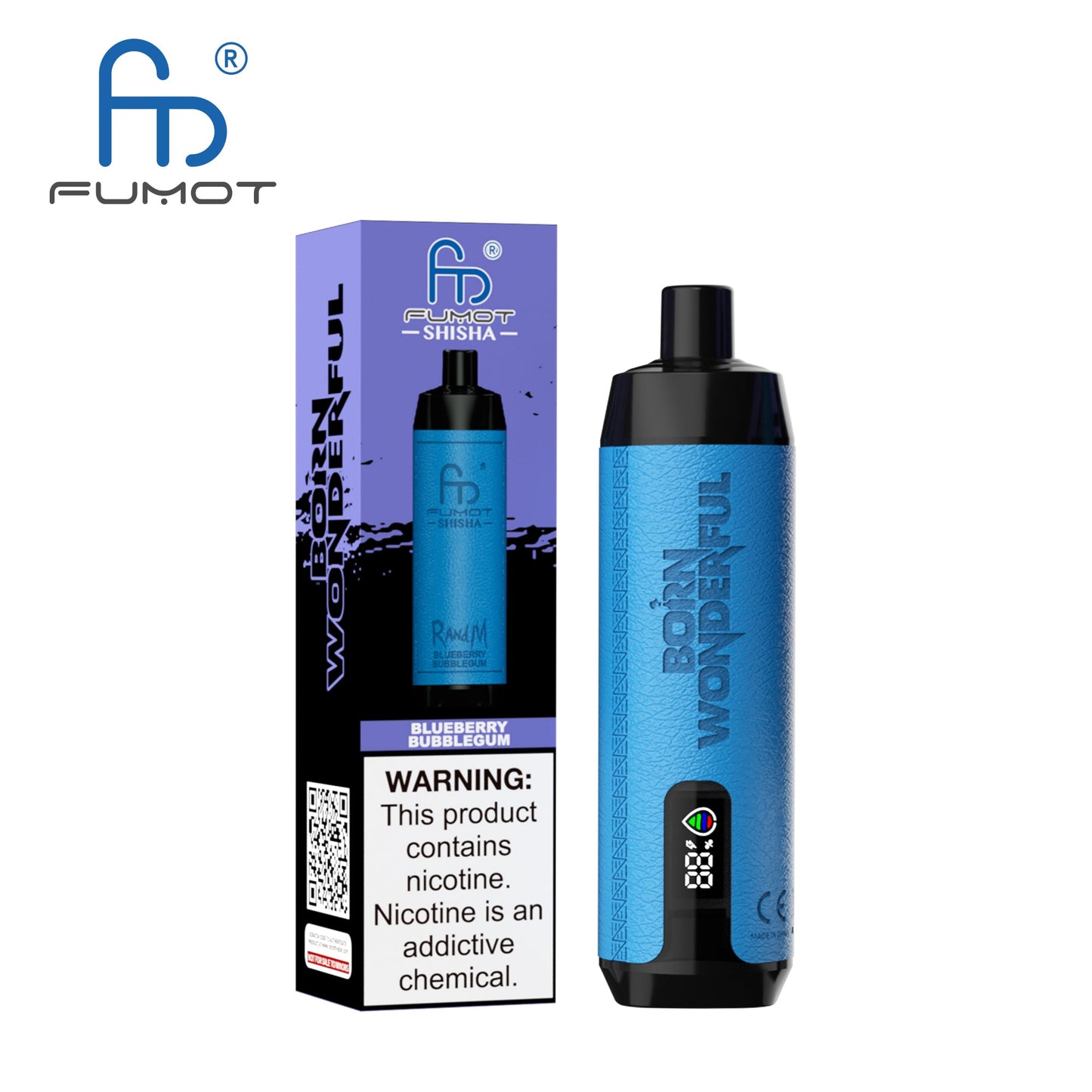 FUMOT RANDM SHISHA 10000 VAPE DEVICE WITH BATTERY AND EJUICE DISPLAY