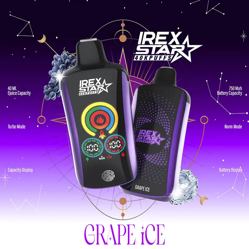 IREX star 40000 (40k ) Puffs Disposable Vape  Grape-ice-4