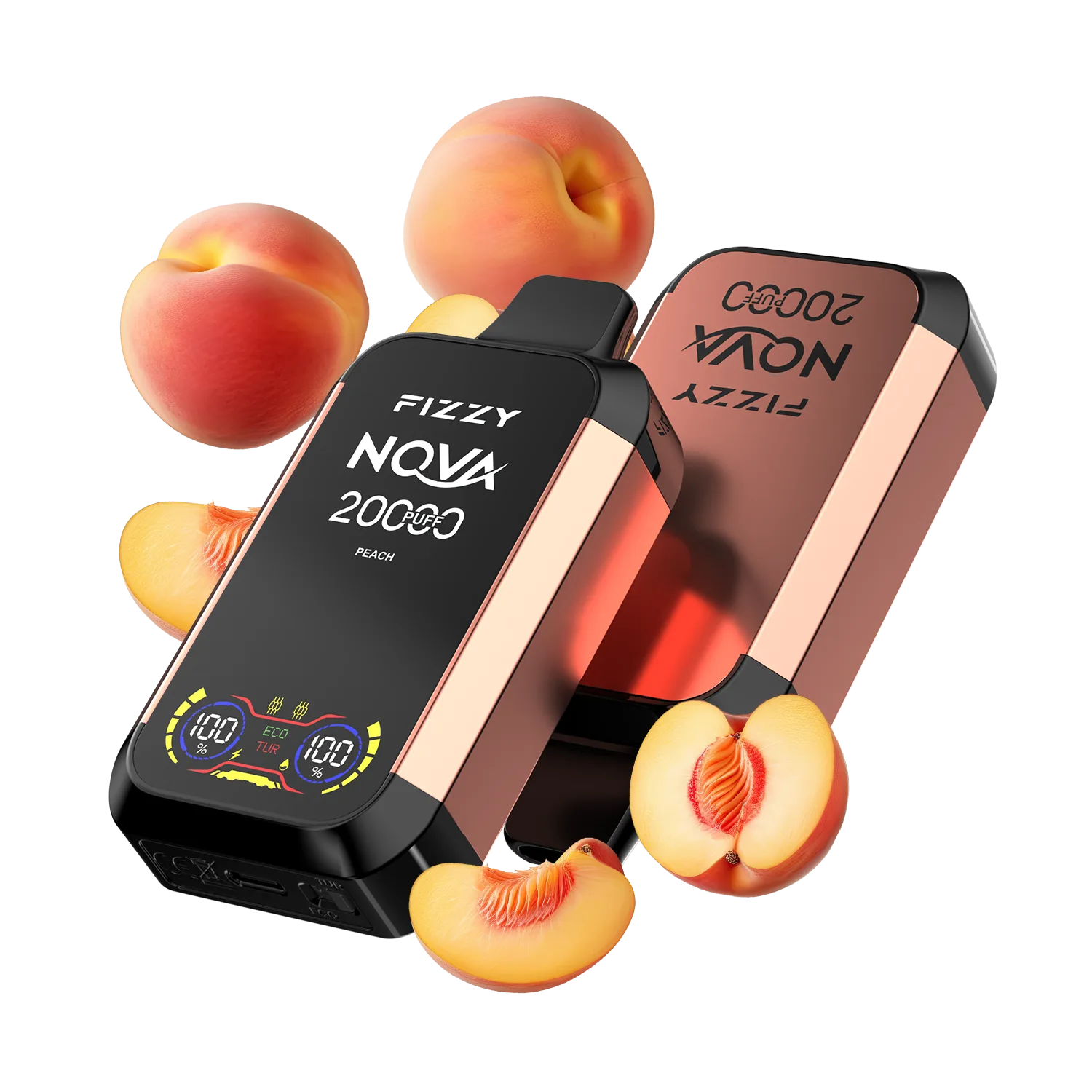 Fizzy Nova 20000 Puffs Disposable Vape 12 flavors  PEACH_png