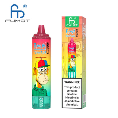 APPAREIL VAPE FUMOT RANDM TORNADO 15000 AVEC BATTERIE ET ​​AFFICHAGE EJUICE (41 GOÛTS, LIVRAISON GRATUITE)