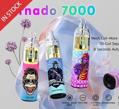 RANDM TORNADO 7000 AIRFLOW CONTROL VAPE DEVICE 1 PC(50 Tastes, Free Shipping)