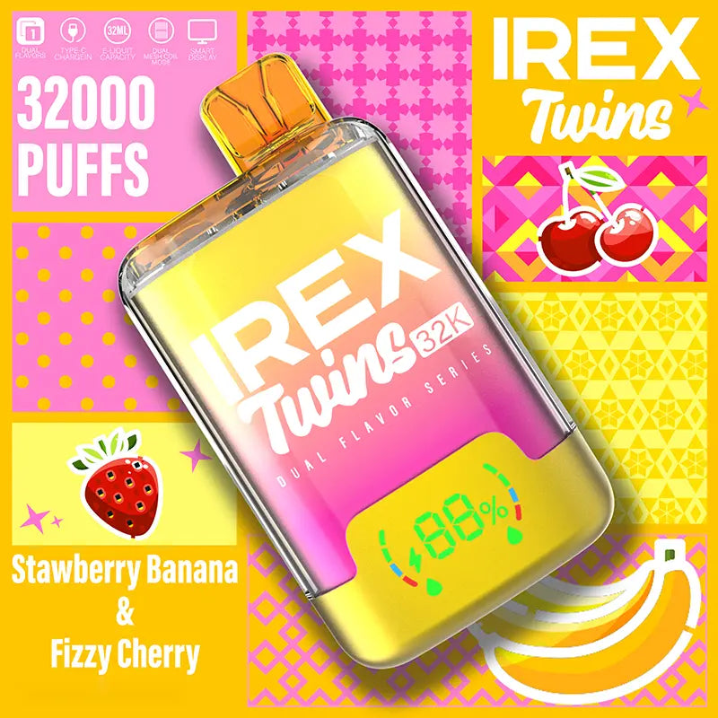 IREX  Twins 32k puffs Disposable Vape  Stawberry-BananaFiz