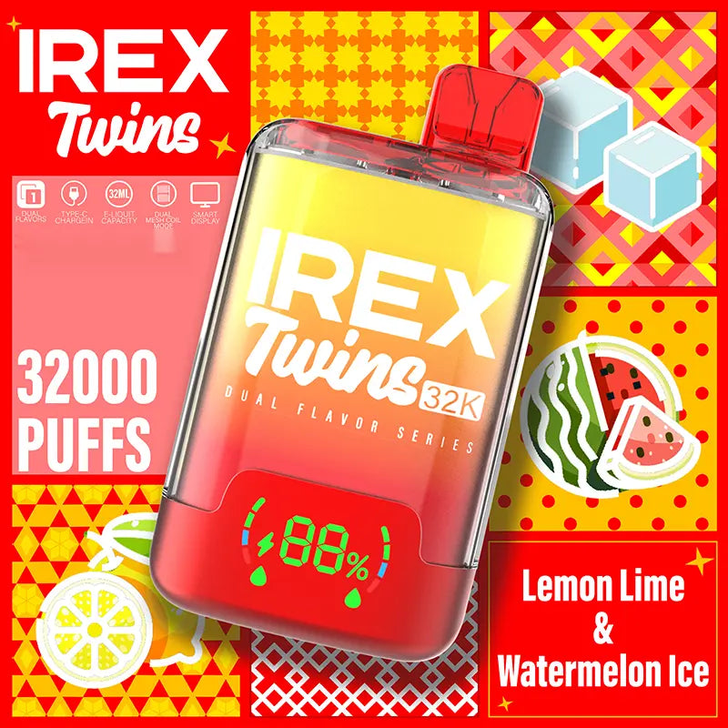 IREX  Twins 32k puffs Disposable Vape lemon-limewatermelo