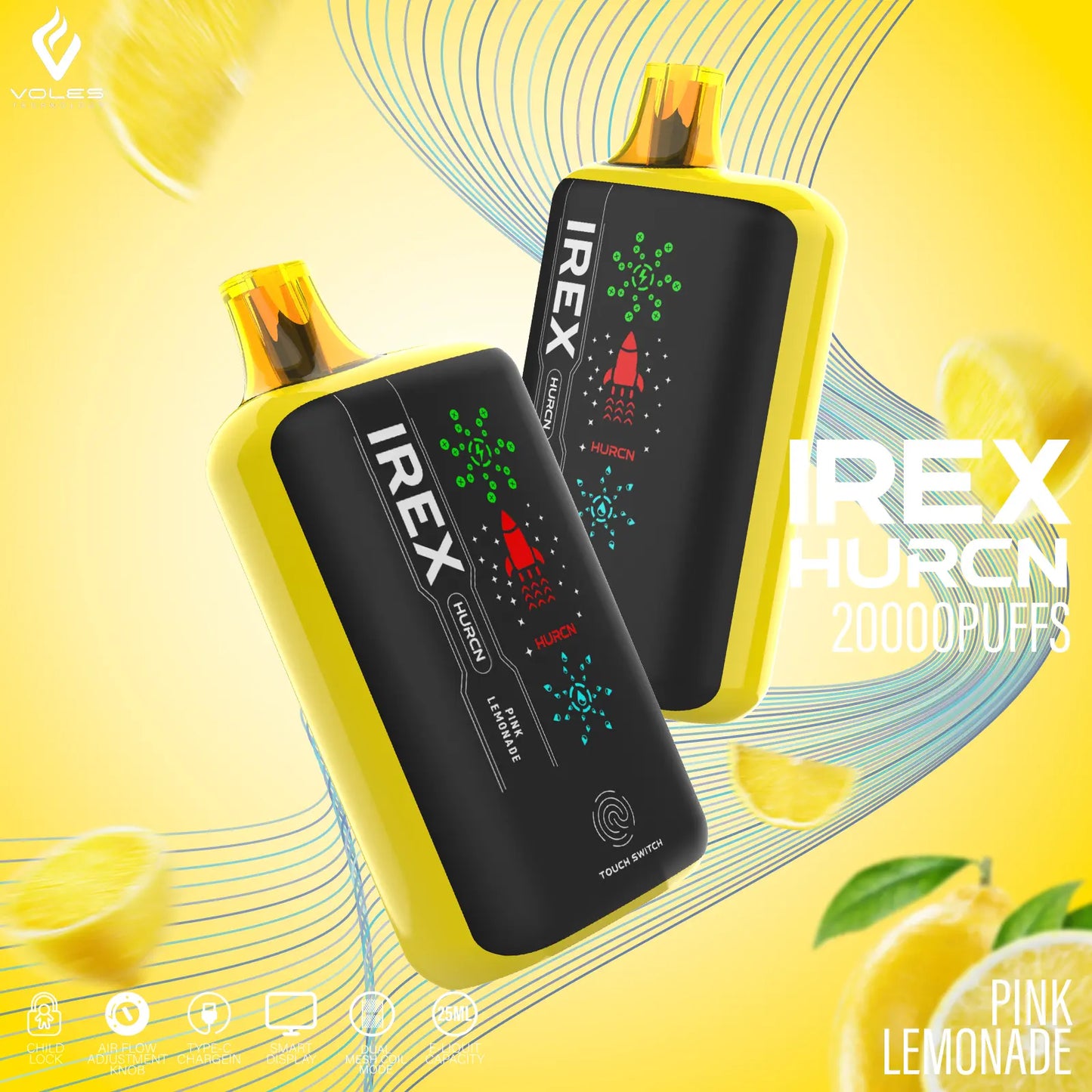 IREX Hurcn Box 20000 puffs Disposable Vape pink-lemonade