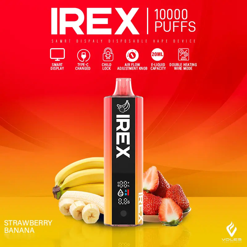 IREX 10000 PUFFS Disposable Vape 12 flavors to choose from  strawberry-banana