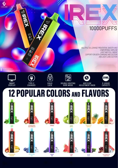 IREX box vape 10000 PUFFS Disposable Vape 12 flavors to choose from